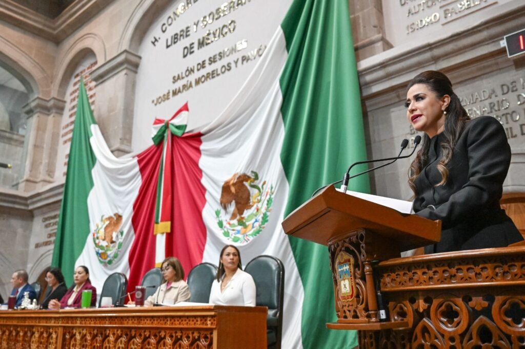 la secretaria de Desarrollo Económico, Laura González Hernández, ante el Congreso